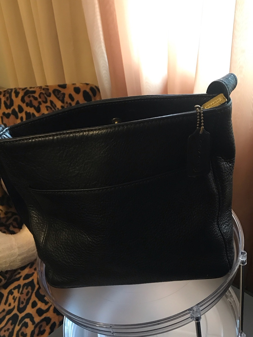 Coach Black Pebbled Leather Shoulder Bag
